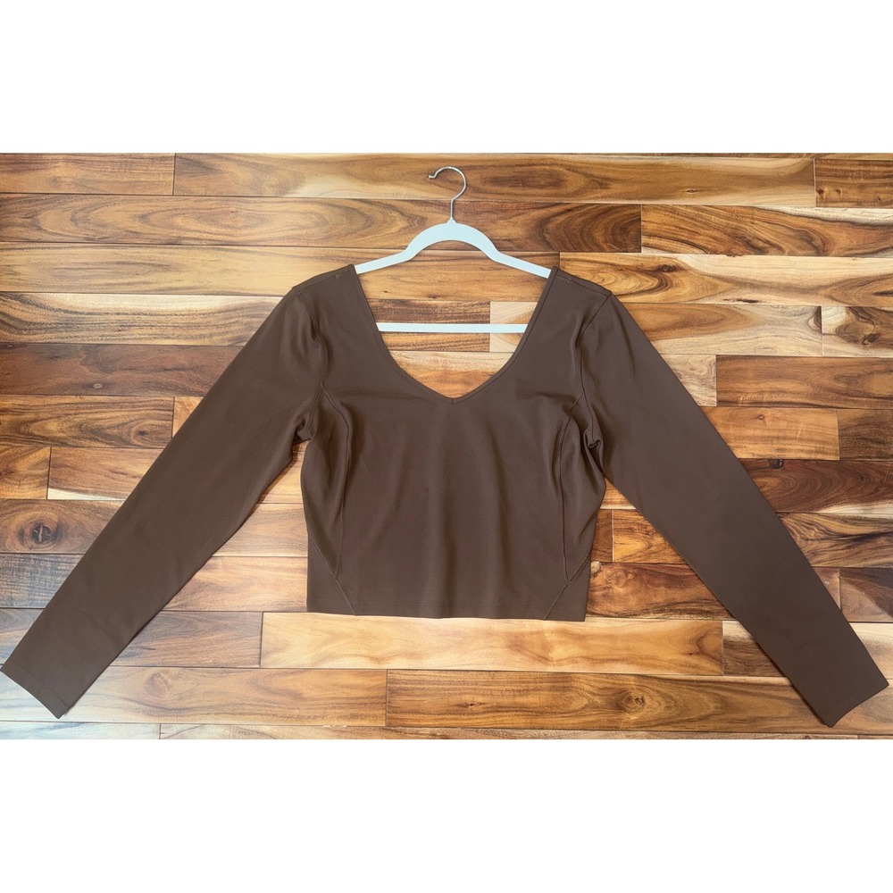 Lululemon Align Long Sleeve Java Brown Nulu Cropped Shirt Size 12